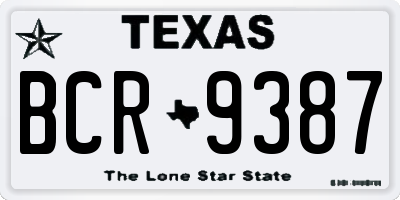 TX license plate BCR9387
