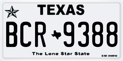 TX license plate BCR9388