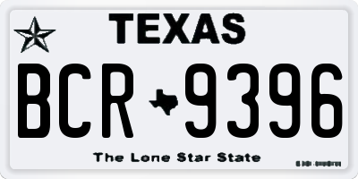 TX license plate BCR9396