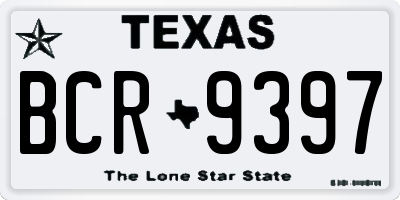 TX license plate BCR9397