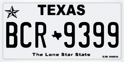 TX license plate BCR9399