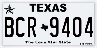 TX license plate BCR9404