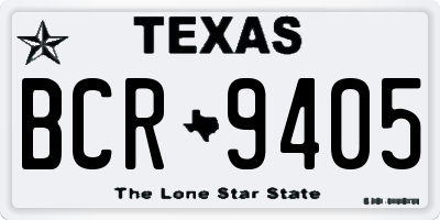 TX license plate BCR9405