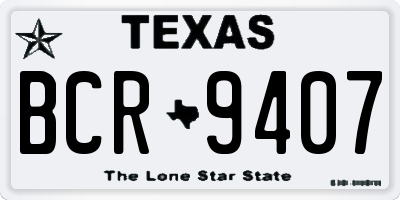 TX license plate BCR9407