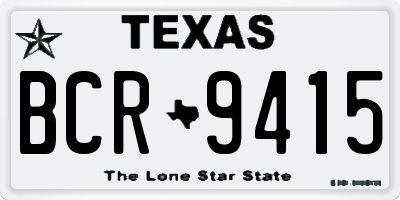 TX license plate BCR9415