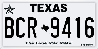 TX license plate BCR9416