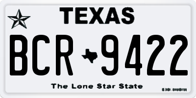 TX license plate BCR9422