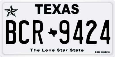 TX license plate BCR9424