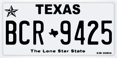 TX license plate BCR9425