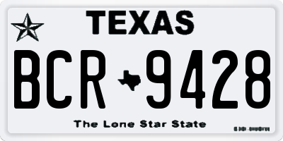 TX license plate BCR9428