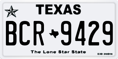 TX license plate BCR9429