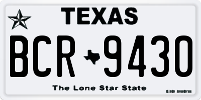 TX license plate BCR9430