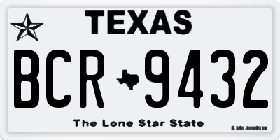 TX license plate BCR9432