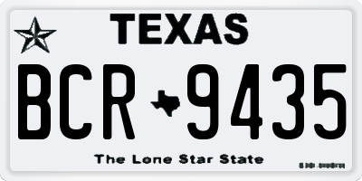 TX license plate BCR9435