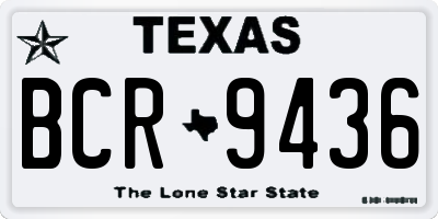 TX license plate BCR9436