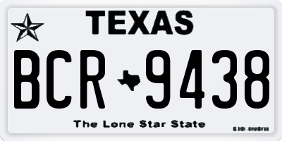TX license plate BCR9438