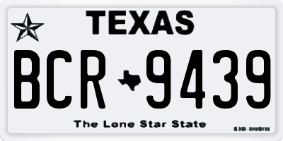 TX license plate BCR9439