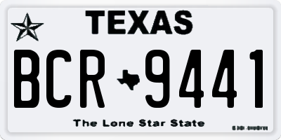 TX license plate BCR9441