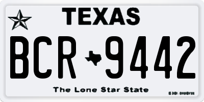 TX license plate BCR9442