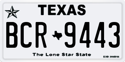 TX license plate BCR9443