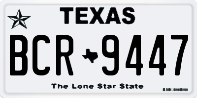 TX license plate BCR9447