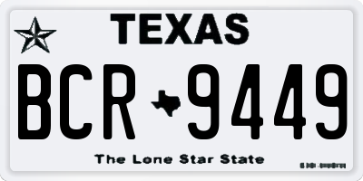 TX license plate BCR9449