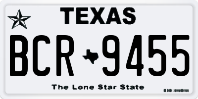TX license plate BCR9455