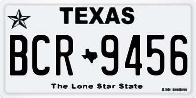TX license plate BCR9456