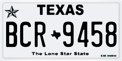 TX license plate BCR9458