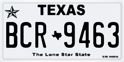 TX license plate BCR9463