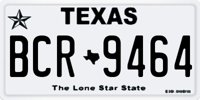 TX license plate BCR9464