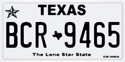 TX license plate BCR9465
