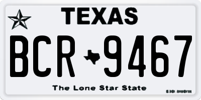 TX license plate BCR9467