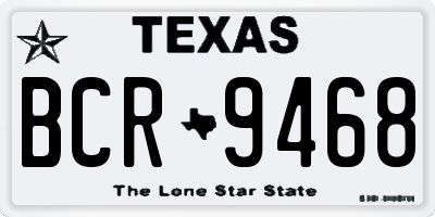 TX license plate BCR9468