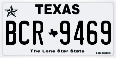 TX license plate BCR9469