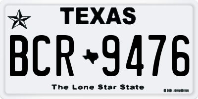 TX license plate BCR9476