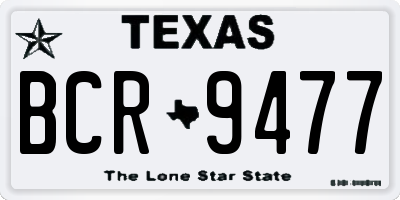 TX license plate BCR9477
