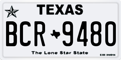 TX license plate BCR9480