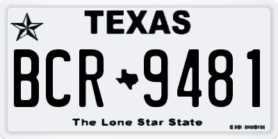 TX license plate BCR9481