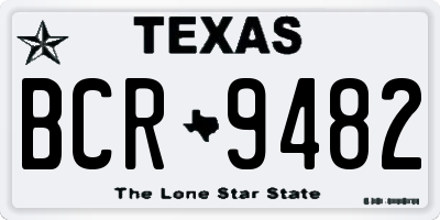 TX license plate BCR9482
