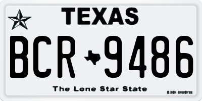 TX license plate BCR9486