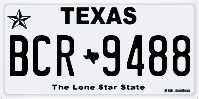 TX license plate BCR9488