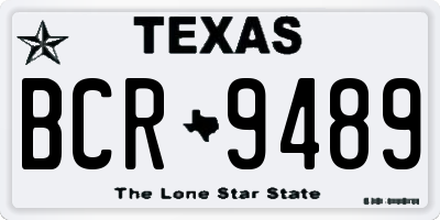 TX license plate BCR9489