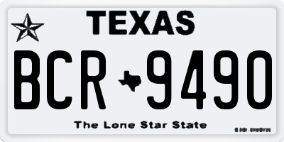 TX license plate BCR9490