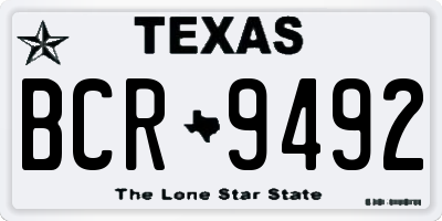 TX license plate BCR9492