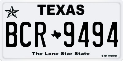 TX license plate BCR9494