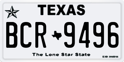 TX license plate BCR9496