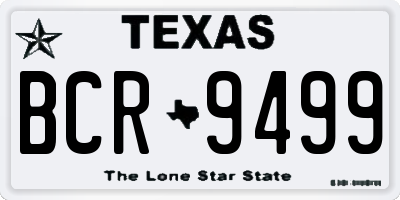 TX license plate BCR9499