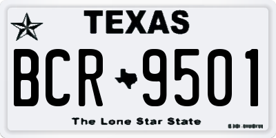 TX license plate BCR9501