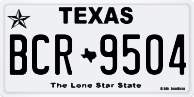 TX license plate BCR9504